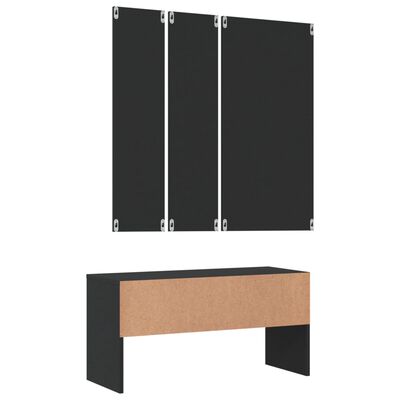 vidaXL Ensemble de meubles de couloir noir bois d'ingénierie