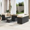 vidaXL Ensemble de canap&eacute; de jardin 8 pcs Noir polyrotin