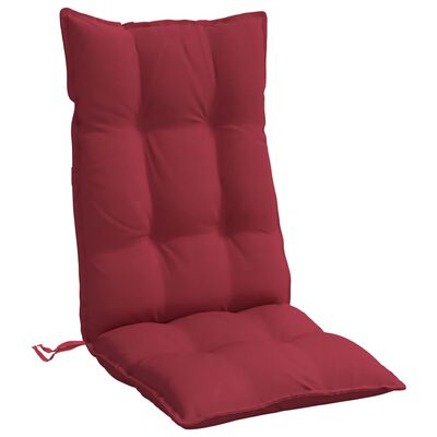 vidaXL Coussins de chaise à dossier haut lot de 6 rouge bordeaux