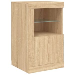 vidaXL Armoire lat&eacute;rale avec lumi&egrave;res LED ch&ecirc;ne sonoma