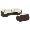 vidaXL Salon de jardin avec coussins 9 pcs marron r&eacute;sine tress&eacute;e