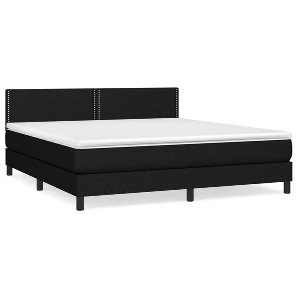 vidaXL Sommier &agrave; lattes de lit avec matelas Noir 160x200 cm Tissu