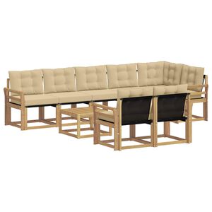 vidaXL Ensemble de canap&eacute;s d'ext&eacute;rieur 9 pc Blanc et Beige