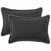 vidaXL Housse de coussin 2 pc HOUTEN Gris fonc&eacute; 50 x 75 cm Boucl&eacute;