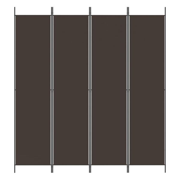 vidaXL Cloison de séparation 4 panneaux Marron 200x220 cm Tissu