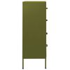 vidaXL Commode Vert olive 80x35x101,5 cm Acier