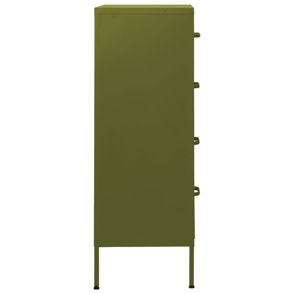 vidaXL Commode Vert olive 80x35x101,5 cm Acier
