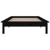 vidaXL Cadre de lit à LED sans matelas noir 75x190 cm bois massif