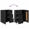 vidaXL Haut Armoire avec tiroir 2 pcs Ch&ecirc;ne noir Bois d'ing&eacute;nierie