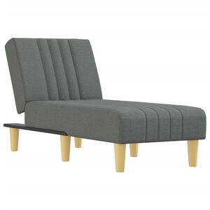 vidaXL Chaise longue gris fonc&eacute; tissu