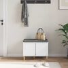 vidaXL Banc d'entr&eacute;e avec coussin avec stockage Blanc 60 x 38 x 46 cm