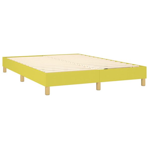 vidaXL Sommier &agrave; lattes de lit avec matelas Vert 140x190 cm Tissu
