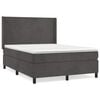 vidaXL Sommier &agrave; lattes de lit et matelas Gris fonc&eacute; 140x200cm Velours