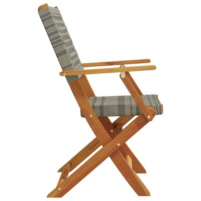 vidaXL Chaises de jardin lot de 2 gris bois massif d'acacia et rotin