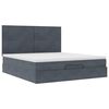 vidaXL Cadre de lit ottoman avec matelas gris fonc&eacute; 200x200 cm velours