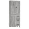 vidaXL Buffet haut Sonoma gris 69,5x34x180 cm Bois d'ing&eacute;nierie