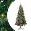 vidaXL Sapin de No&euml;l artificiel pr&eacute;-&eacute;clair&eacute; Vert 180 cm PVC et m&eacute;tal