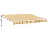 vidaXL Auvent r&eacute;tractable automatique jaune et blanc 3,5x2,5 m