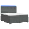 vidaXL Lit boxspring LED avec matelas Gris fonc&eacute; 140 x 200 cm Tissu