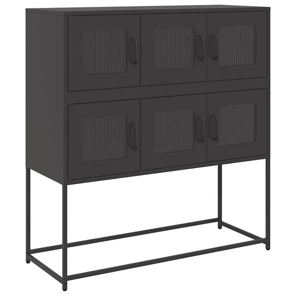 vidaXL Buffet noir 100,5x39x107 cm acier laminé à froid