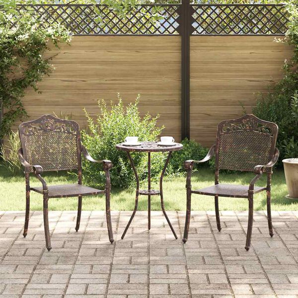 vidaXL Chaise de jardin 2 pcs Bronze 55 x 55 x 92,5cm Aluminium