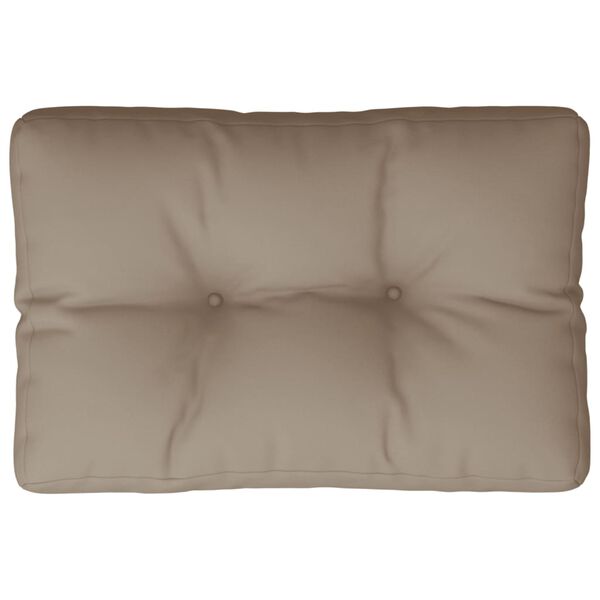 vidaXL Coussin de palette taupe 50x40x12 cm tissu