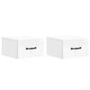 vidaXL Cabinet de chevet mural 2 pcs Blanc brillant 34,5 x 33 x 20 cm