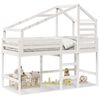 vidaXL Lit superpos&eacute; avec &eacute;chelle et toit sans matelas blanc 90x190 cm
