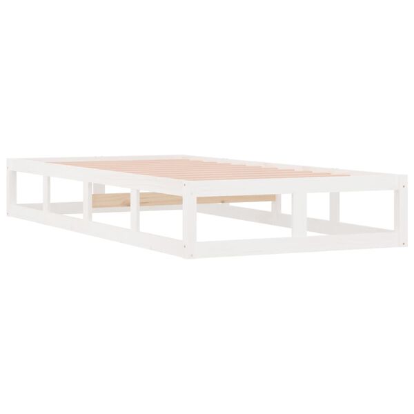 vidaXL Cadre de lit sans matelas blanc 100x200 cm bois massif