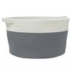 vidaXL Panier de rangement gris et blanc &Oslash;40x25 cm coton
