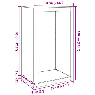 vidaXL Portant de bois de chauffage 60x40x100 cm acier inoxydable