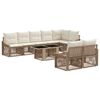 vidaXL Ensemble de canap&eacute; de jardin 9 pc Beige et blanc cr&egrave;me