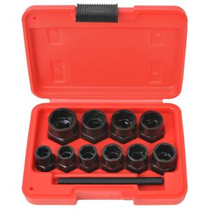 vidaXL Kit d'extracteur de boulons/d'&eacute;crous endommag&eacute;s Acier 11 pcs