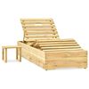 vidaXL Chaise longue de jardin avec table et coussin Pin imprégné