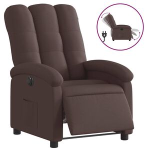 vidaXL Fauteuil inclinable &eacute;lectrique Marron fonc&eacute; Tissu