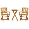 vidaXL Ensemble de bistro pliable 3 pcs bois d'acacia solide