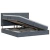 vidaXL Lit avec rangement et matelas Gris fonc&eacute; 200 x 200 cm Velours