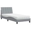 vidaXL Lit avec matelas Hanko gris clair 90x190 cm tissu