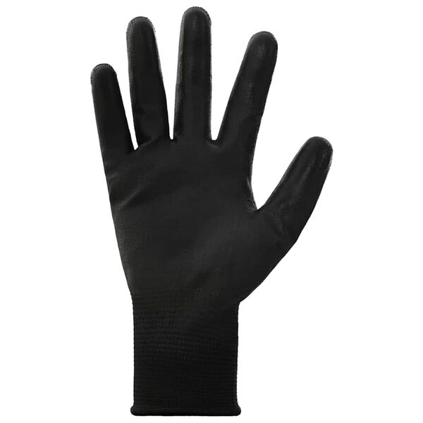 vidaXL Gants de Travail 12 pcs Noir 10 / xl Polyester