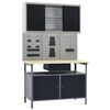 vidaXL &Eacute;tabli avec 3 panneaux muraux et 1 armoire