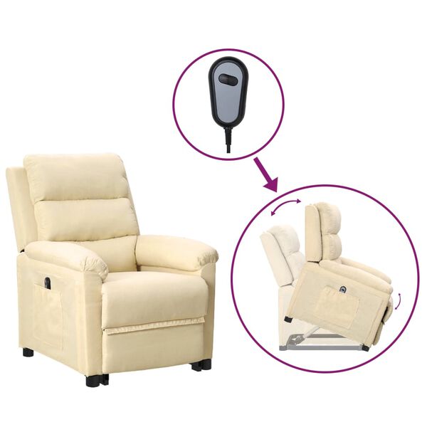 vidaXL Fauteuil Cr&egrave;me Tissu