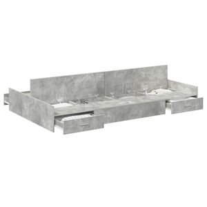 vidaXL Cadre de lit avec rangement avec tiroir Gris b&eacute;ton 120 x 190 cm