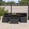 vidaXL Ensemble de canap&eacute; de jardin 7 pcs Noir Poly rotin