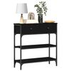 vidaXL Table console Chêne noir 72,5 x 25 x 75 cm Bois d'ingénierie