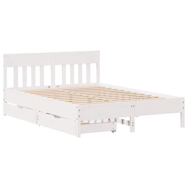 vidaXL Cadre de lit sans matelas blanc 120x200 cm bois de pin massif