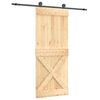 vidaXL Porte coulissante Naturel et noir 85 x 210 cm