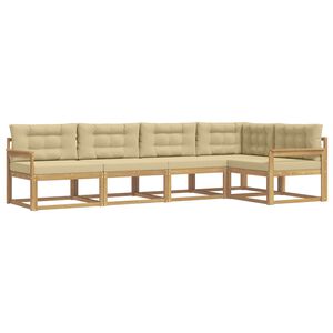 vidaXL Ensemble de canap&eacute;s d'ext&eacute;rieur 4 pcs Blanc et Beige Polyester