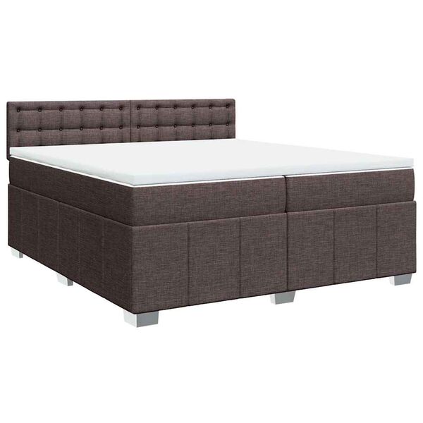vidaXL Sommier &agrave; lattes de lit avec matelas Marron fonc&eacute; 200x200 cm