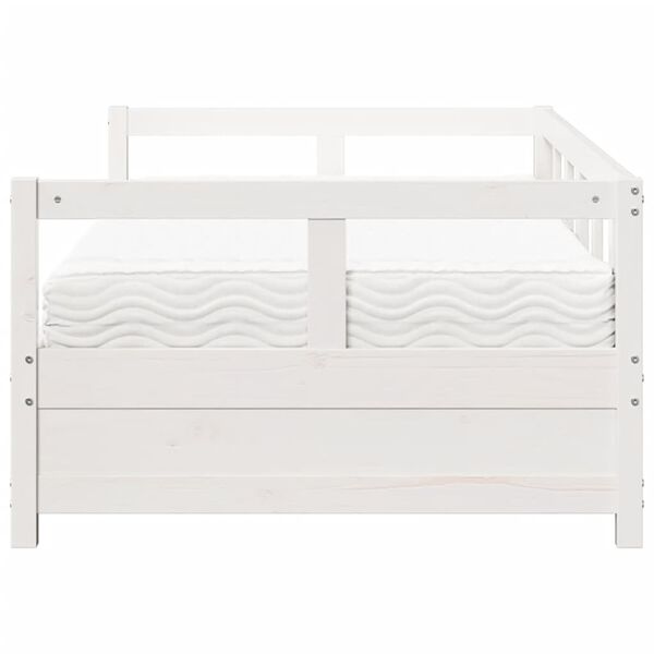 vidaXL Lit de jour avec matelas blanc 80x200 cm bois de pin massif