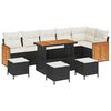 vidaXL Ensemble de canap&eacute; de jardin avec coussin 10 pcs Noir et Cr&egrave;me